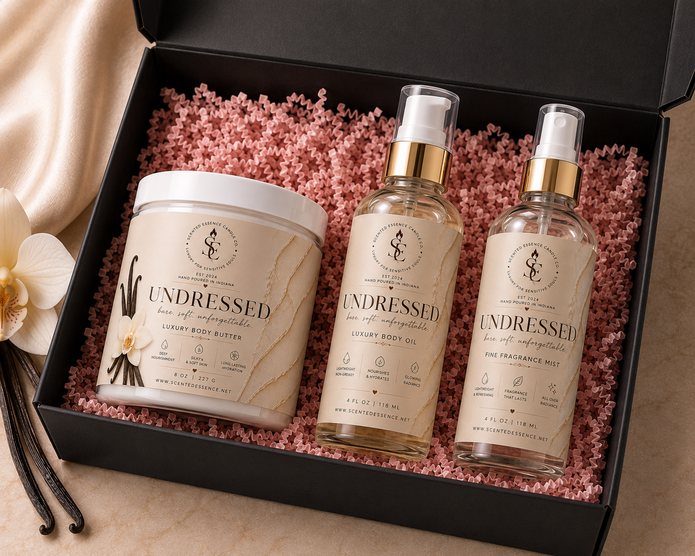 Undressed Luxury Body Care & Fragrance Set | Scented Essence